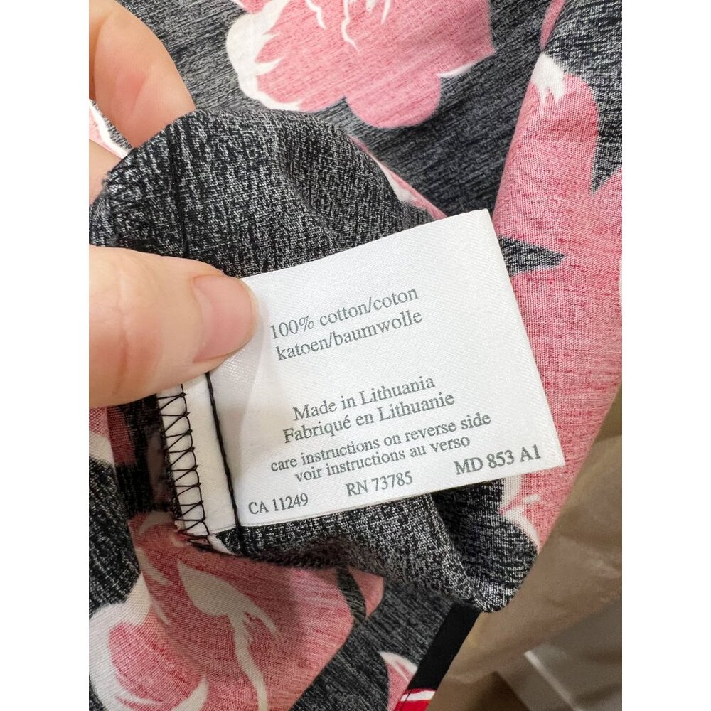 LAURA ASHLEY Floral Sleeveless Midi Dress Size US 6 UK 10 100% Cotton Black & Re - Picture 7 of 8